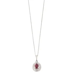 Chaîne pendentif, rubis et diamant