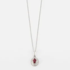Chaîne pendentif, rubis et diamant