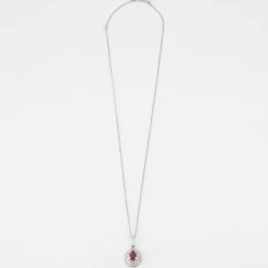 Chaîne pendentif, rubis et diamant