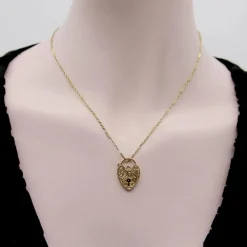 Chaîne portugaise à maillons alternés délicats en or 14 carats de style édouardien