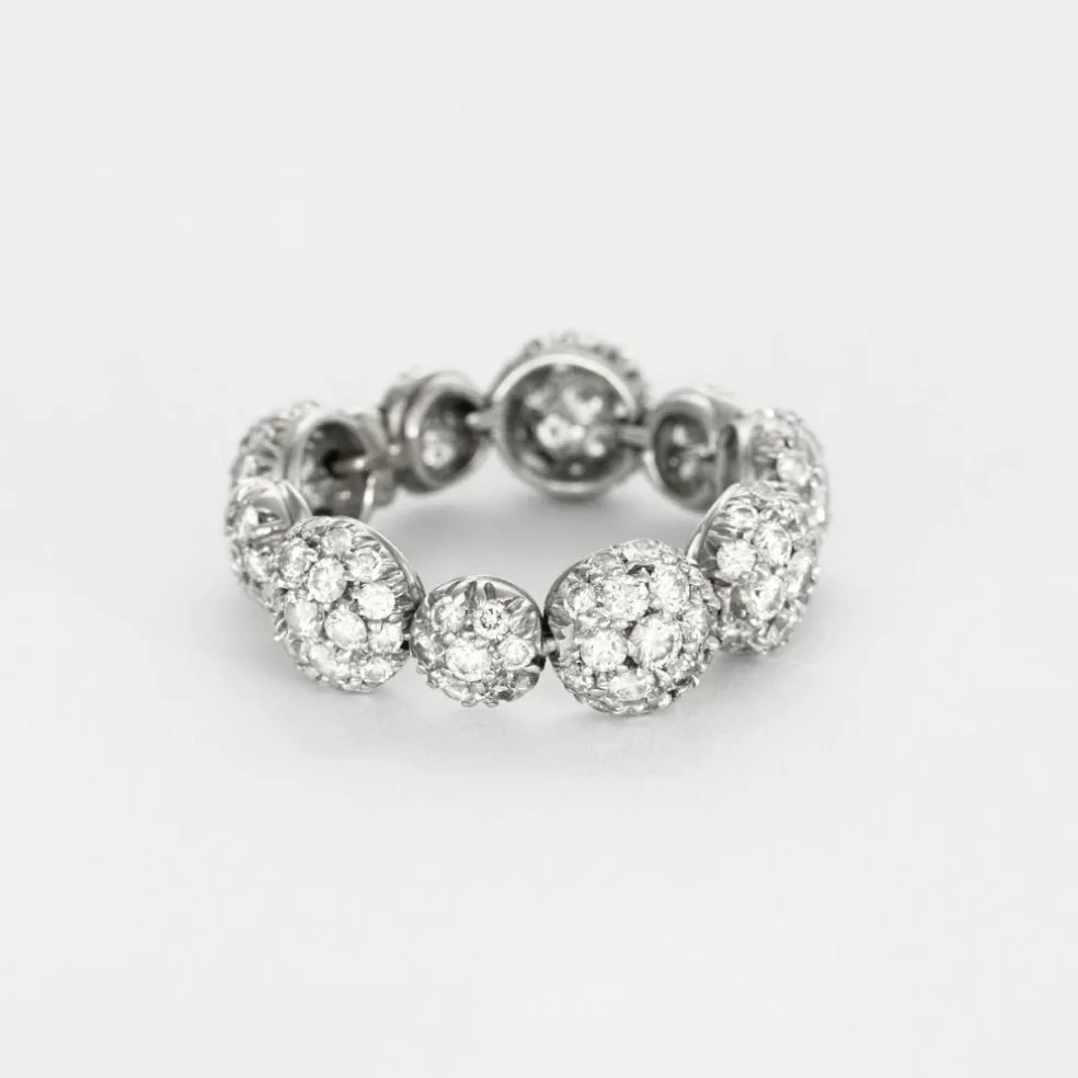 CHANTECLER - Bagues souples en or jaune et or gris, diamants et saphirs jaune