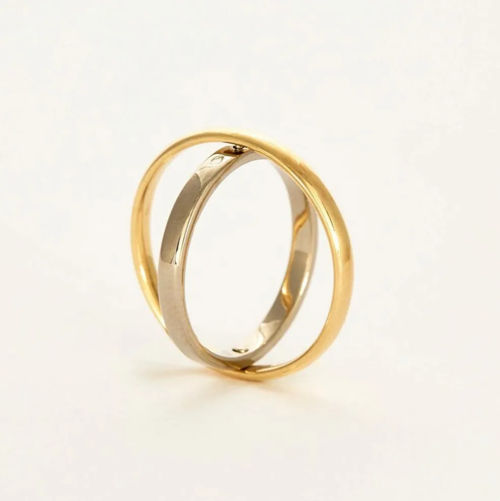 CHARLOTTE CHESNAIS - Ellipse Bold - Bague or jaune et or gris