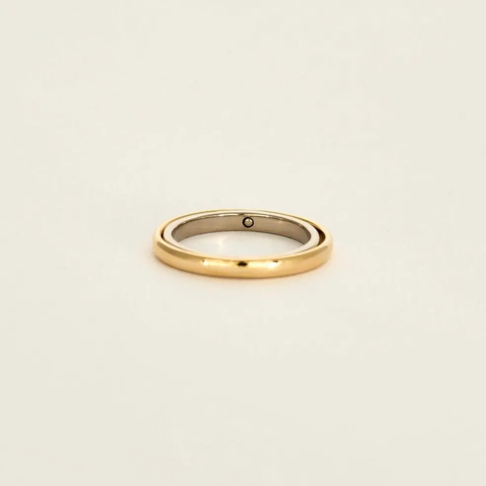 CHARLOTTE CHESNAIS - Ellipse Bold - Bague or jaune et or gris