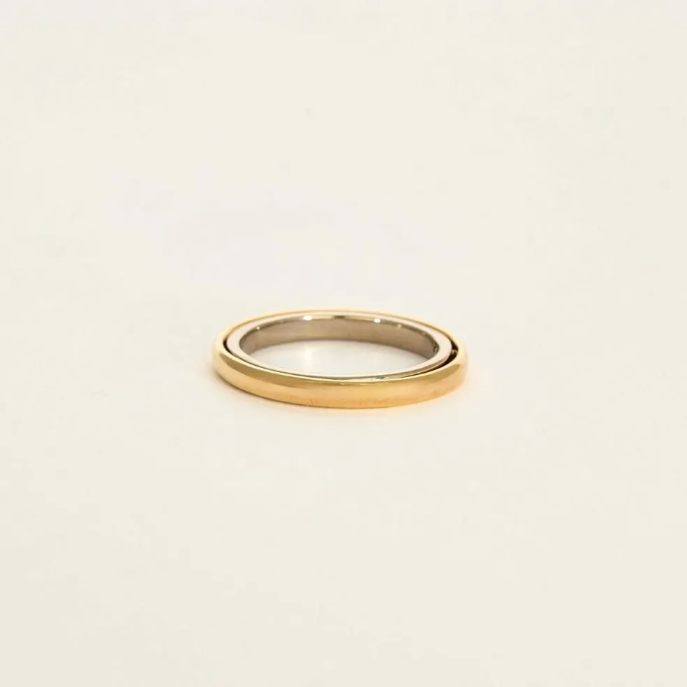 CHARLOTTE CHESNAIS - Ellipse Bold - Bague or jaune et or gris