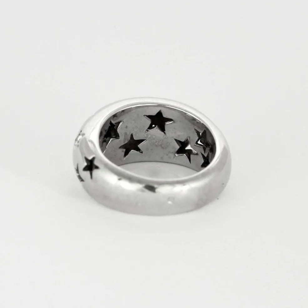 CHAUMET - Jonc Etoilé - Bague Or blanc et Diamants