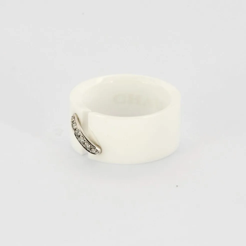 CHAUMET - Liens - Bague en Céramique blanche, Or blanc et Diamants