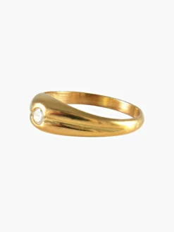 CHEVALIERE OR JAUNE AVEC DIAMANT
