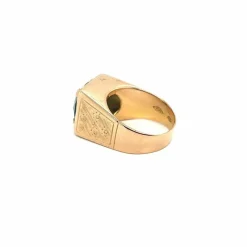 Chevalière Aigue Marine Or Jaune