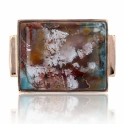 Chevalière ancienne agate confetti