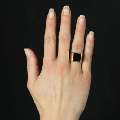 Chevalière ancienne or et jaspe sanguin