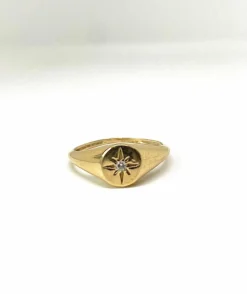 Chevalière diamant étoile du nord