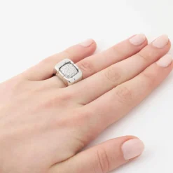 Chevalière diamants