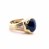 Chevalière homme en or jaune 18 carats saphir et diamants