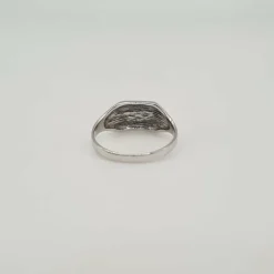 Chevalière or blanc 18 carats
