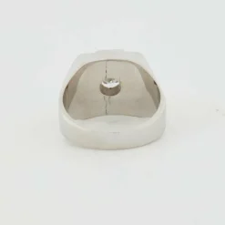 Chevalière Or Blanc sertie d’un Diamant
