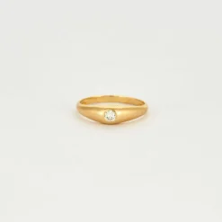 Chevalière or jaune Diamant