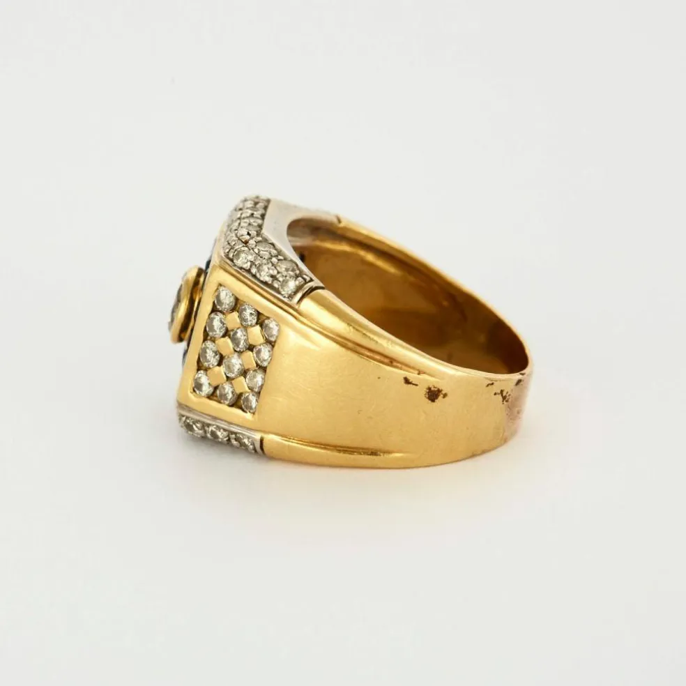 Chevalière Or jaune et Blanc