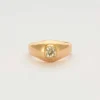 Chevalière or jaune et diamant