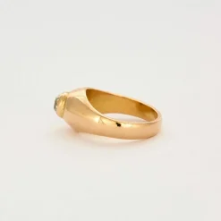 Chevalière or jaune et diamant