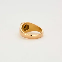 Chevalière or jaune et diamant