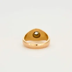 Chevalière or jaune et diamant