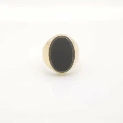 Chevalière Or jaune et Onyx