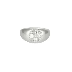 Chevalière Platine Diamantée