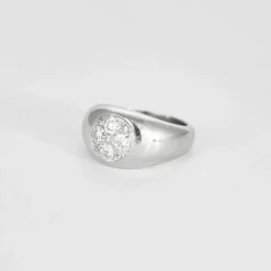 Chevalière Platine Diamantée