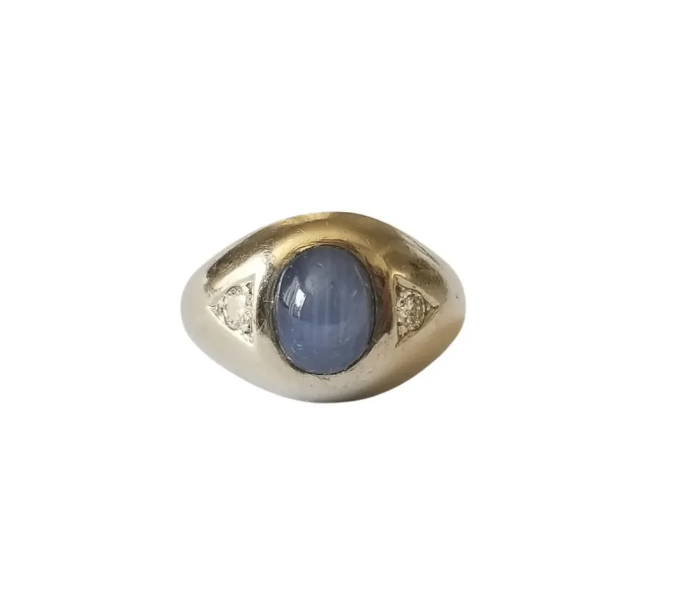 Chevalière Saphir et Diamants