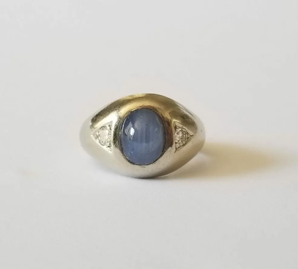 Chevalière Saphir et Diamants