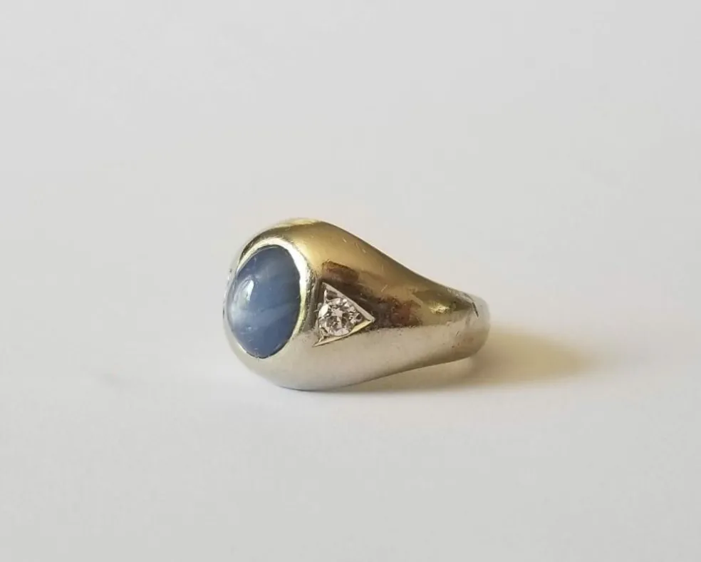 Chevalière Saphir et Diamants