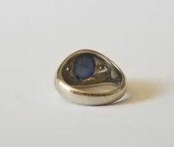 Chevalière Saphir et Diamants