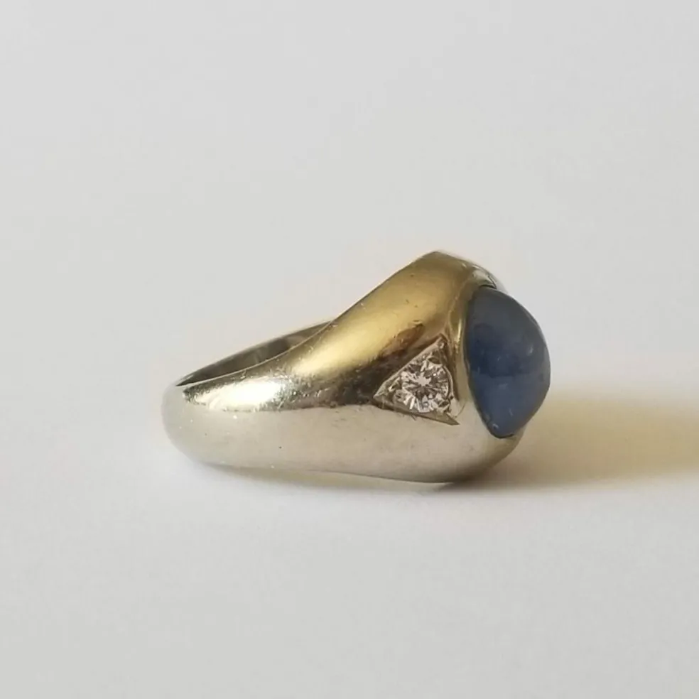Chevalière Saphir et Diamants