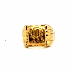 Chevalière vintage en or jaune 18 carats