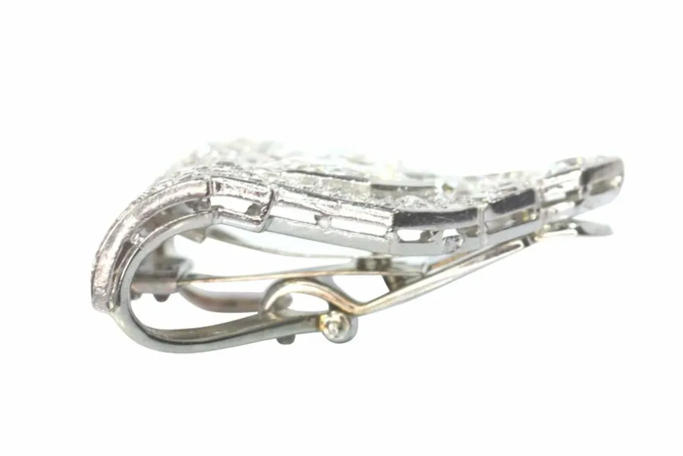 clip Art Déco en platine et diamant