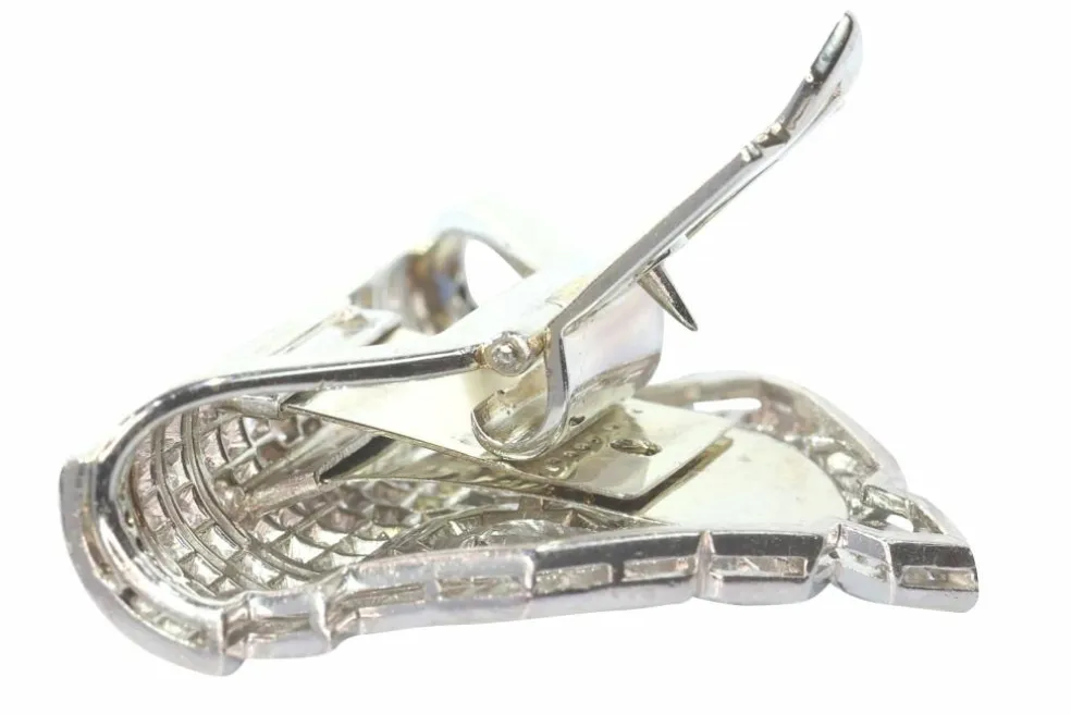 clip Art Déco en platine et diamant