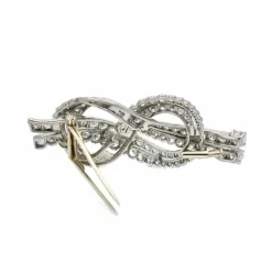 Clip de revers Nœud Or blanc Platine Diamants