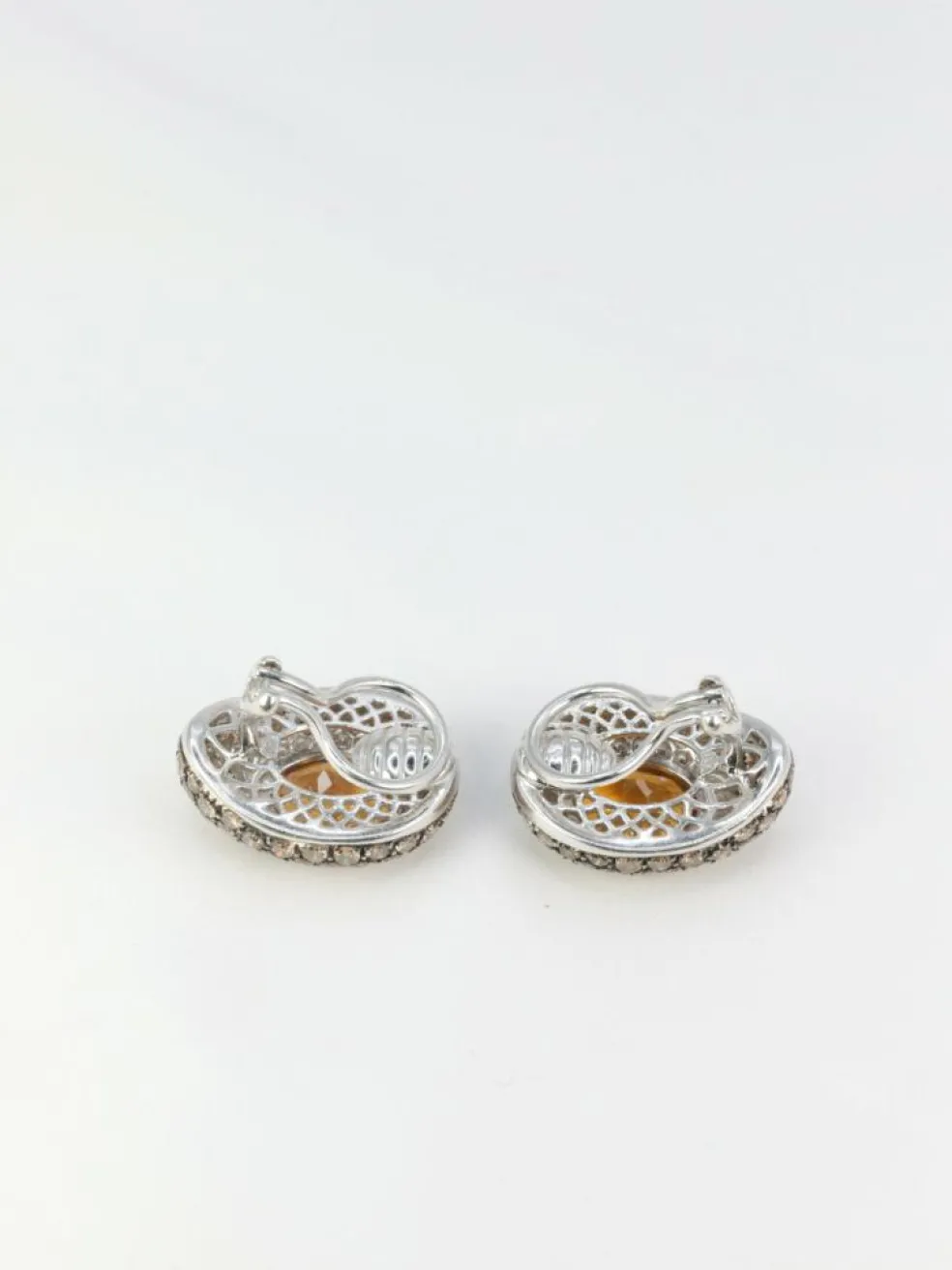 Clips d’oreilles Citrines, Diamants