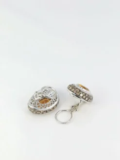 Clips d’oreilles Citrines, Diamants