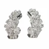 Clips d'oreilles en diamant platine des années 1950 avec une touche Art déco
