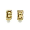 Clips d'oreilles or jaune diamants