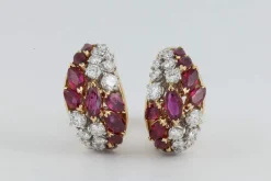 Clips d'oreilles or jaune rubis