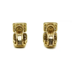 Clips d'oreilles or jaune diamants