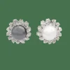 Clips d'oreilles perles de culture blanche et grises, diamants taille navette