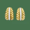 Clips vintage David Webb, platine, or jaune, diamants.