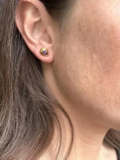 Clous d’oreilles améthyste goutte