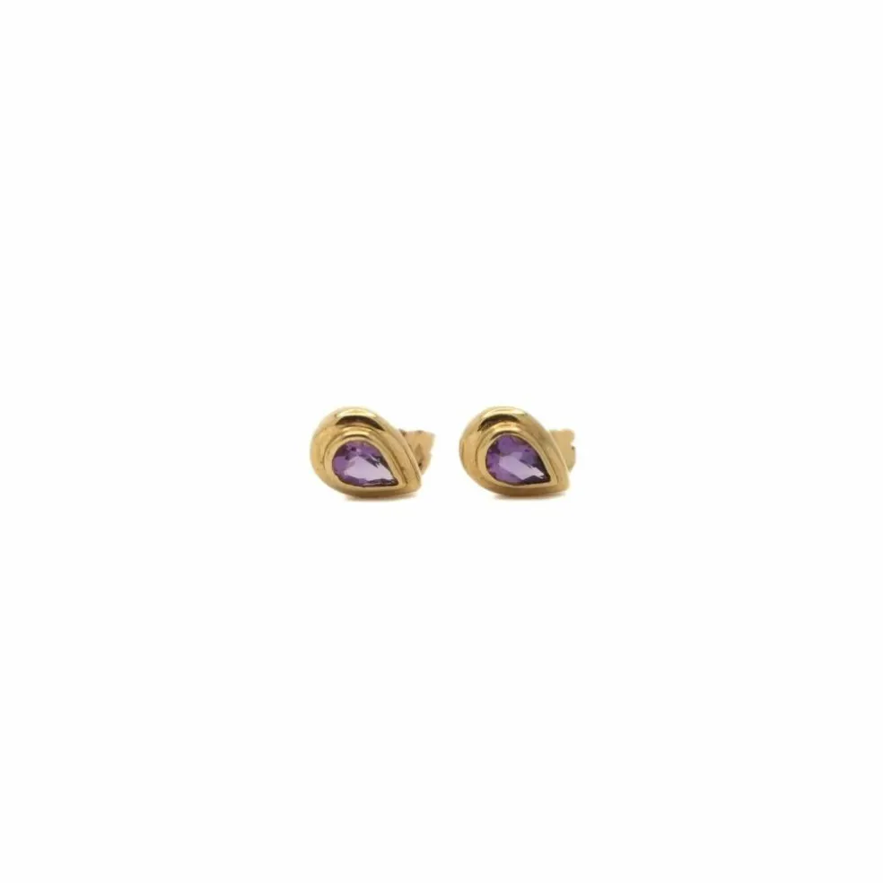 Clous d’oreilles améthyste goutte