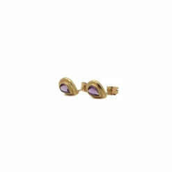 Clous d’oreilles améthyste goutte