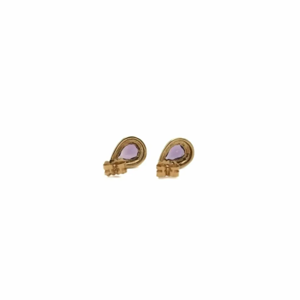 Clous d’oreilles améthyste goutte