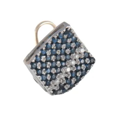 Clous d'oreilles Carré pavage Saphirs Diamants